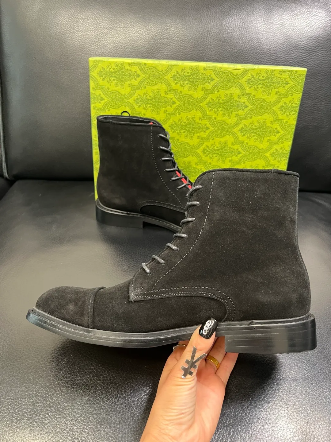 Men's shoes 💰900 Gucci High-quality top crafts Gucci Leather shoes and boots high-top series counter synchronization Original factory configuration, original cowhide imported from Italy, imported water-dyed cow lining, soles: original factory special supply original sole super comfortable, original factory and single goods High quality, welcome to compare and synchronization at the counter, code number 39-44 (customized 45)